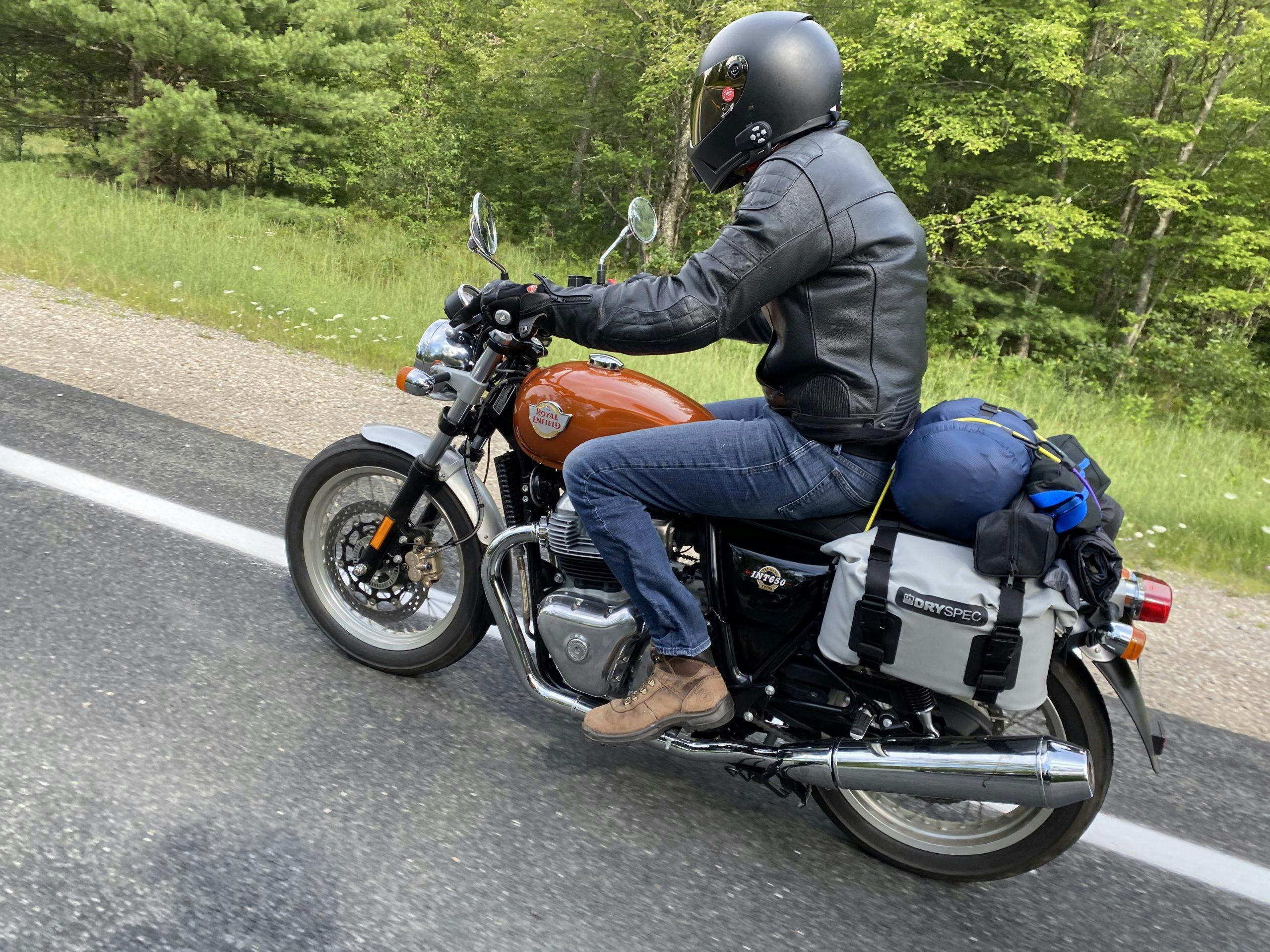 Royal Enfield INT650 left side riding shot