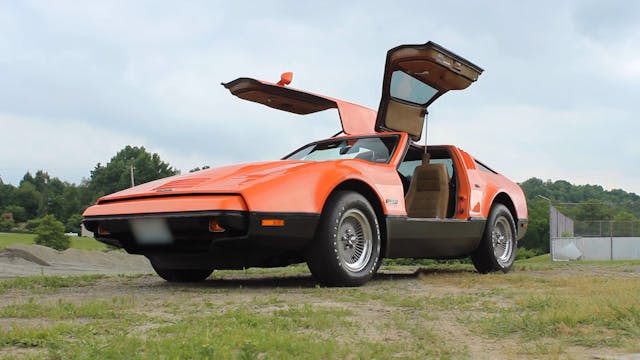 bricklin front three-quarter doors raised