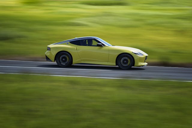 nissan new z car prototype side profile dynamic action