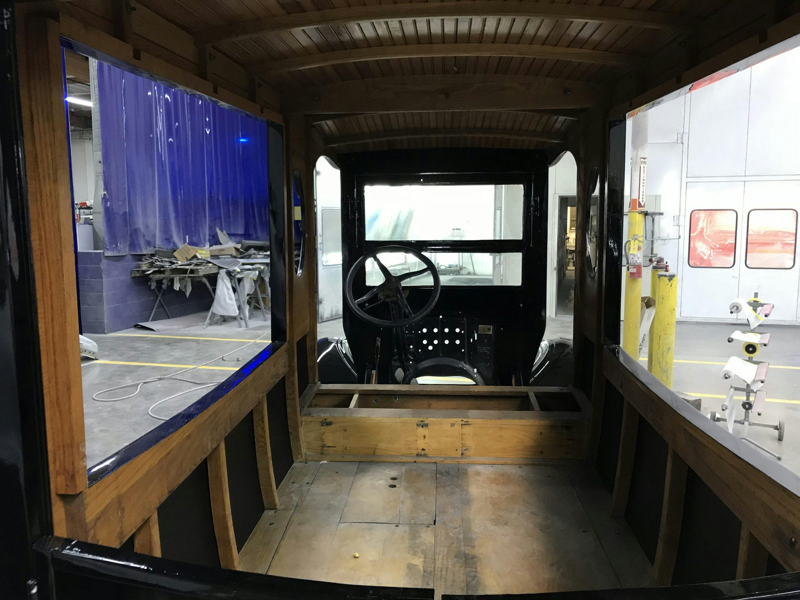 perry mason milktruck ford model t prop car interior cabin