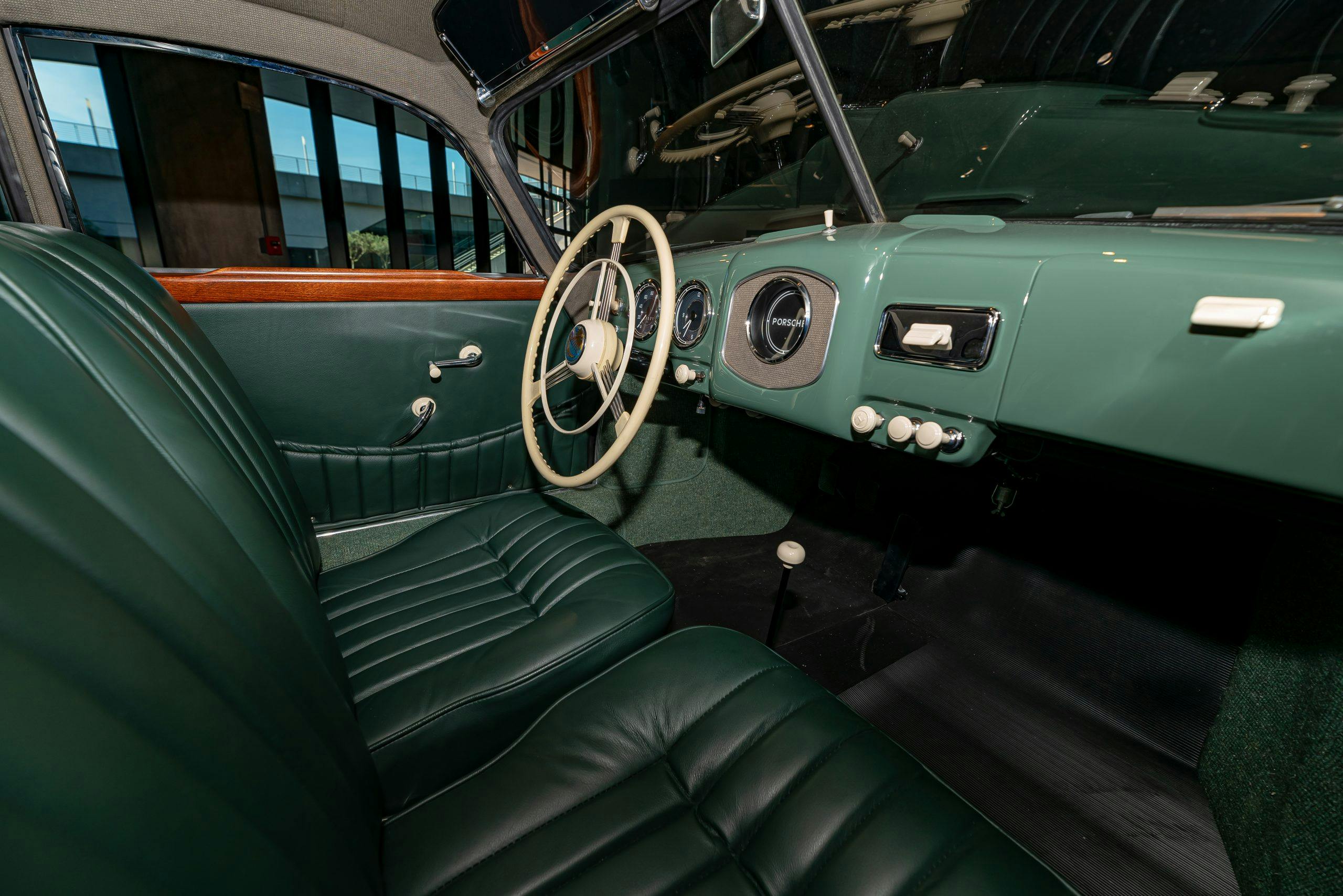 1950 porsche 356 1-1-liter coupe in radium green interior