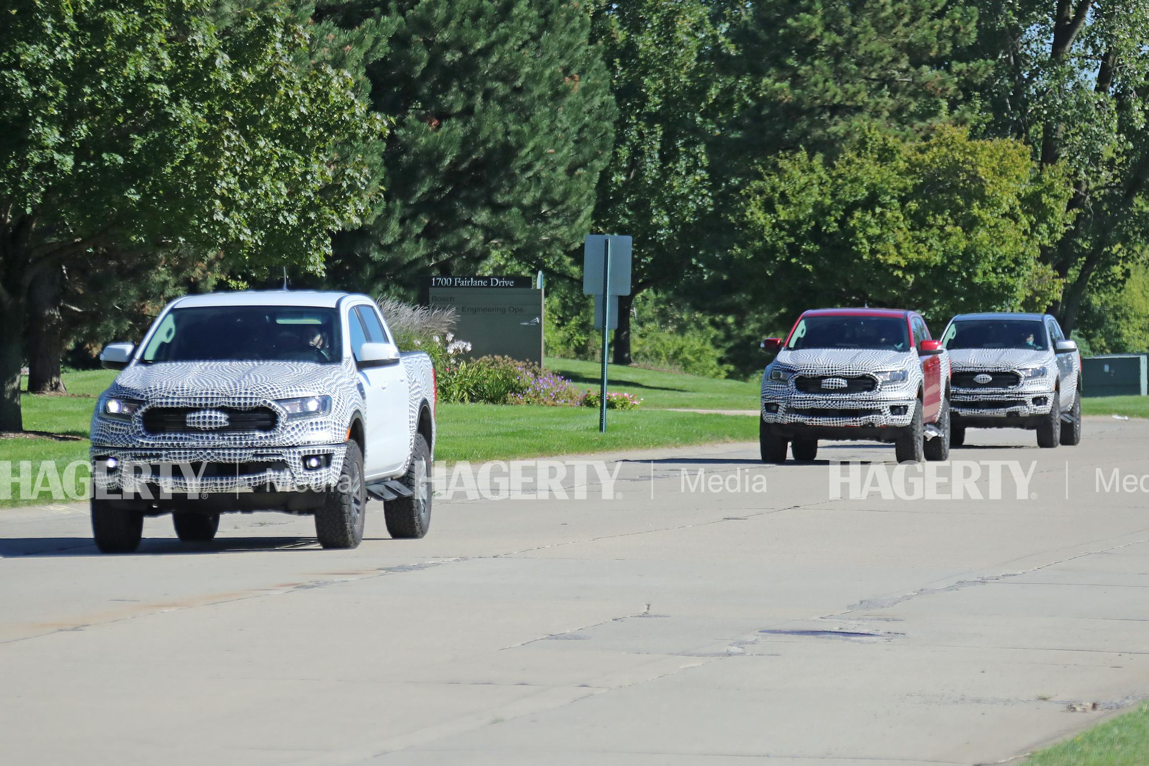 ford ranger tremor spy photo three truck fronts