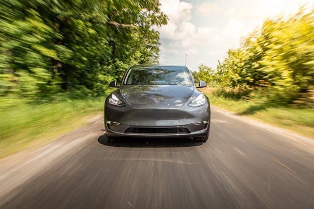 Tesla Model Y front dynamic road action