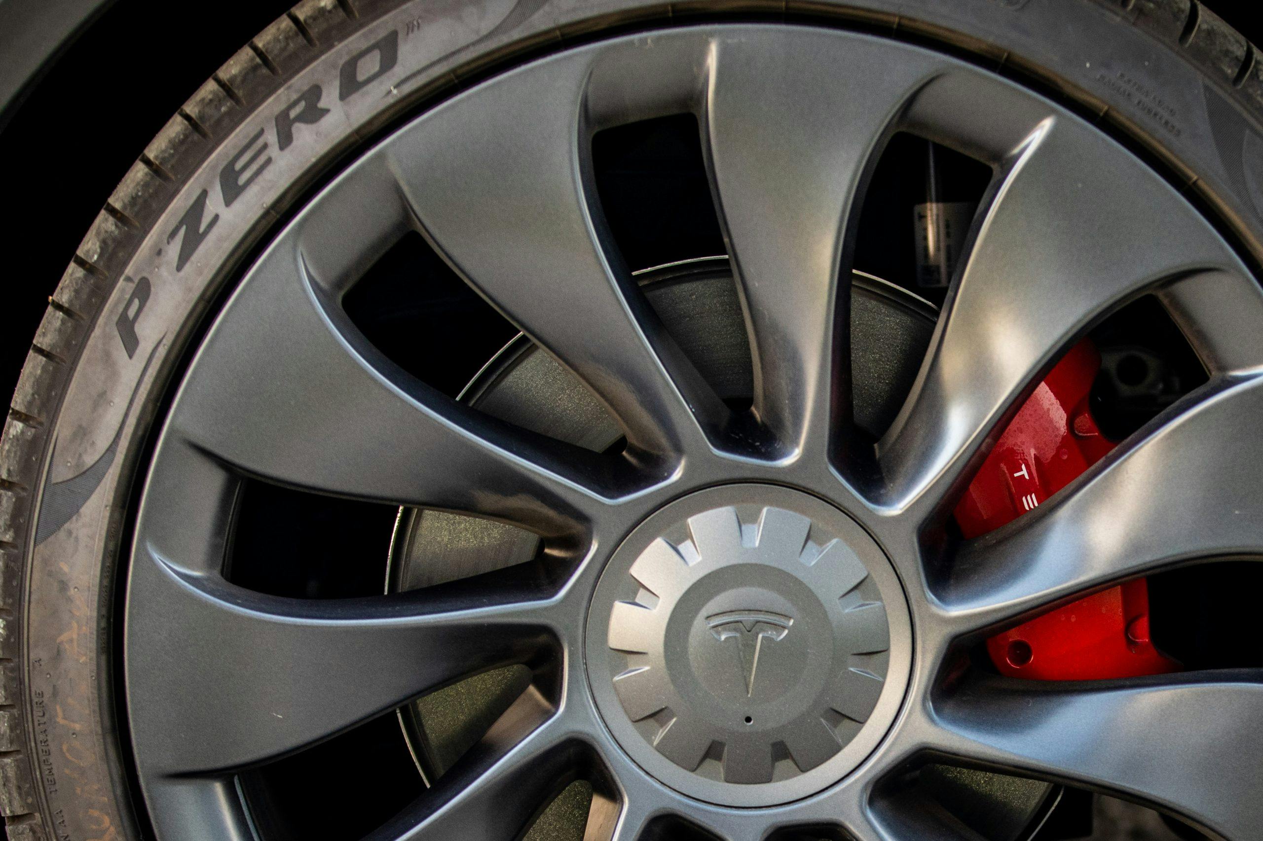 Tesla Model Y wheel close up detail