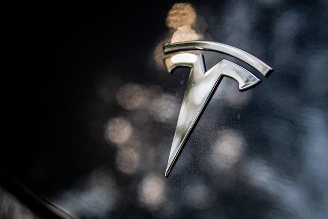 Tesla Model Y chrome badge detail