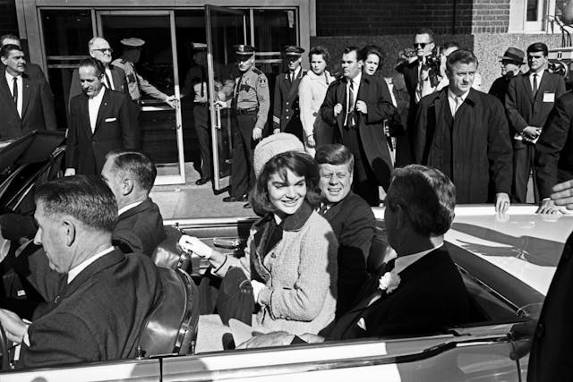 john jackie kennedy rear seat lincoln continental limo