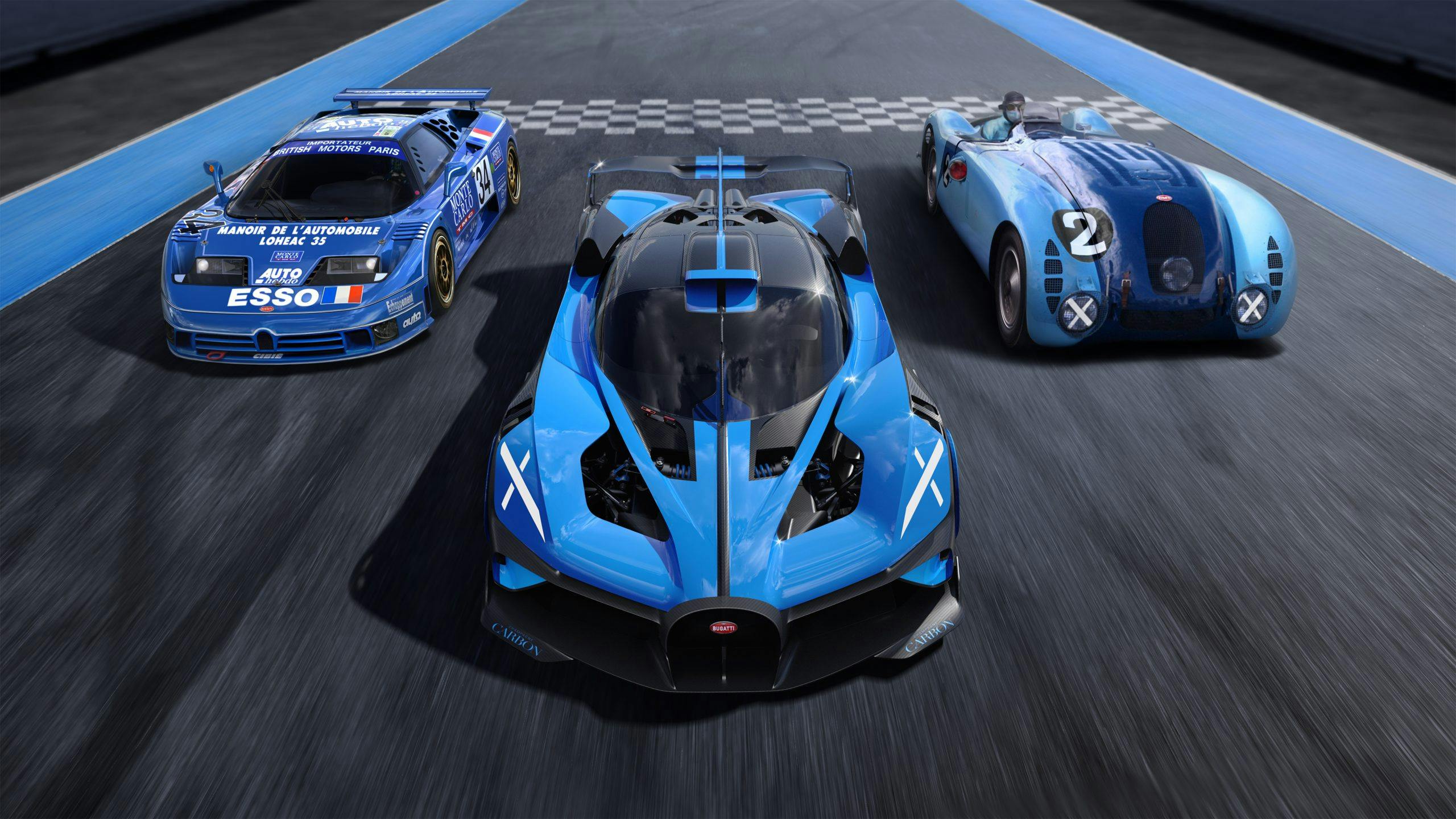 Bugatti bolide front on track