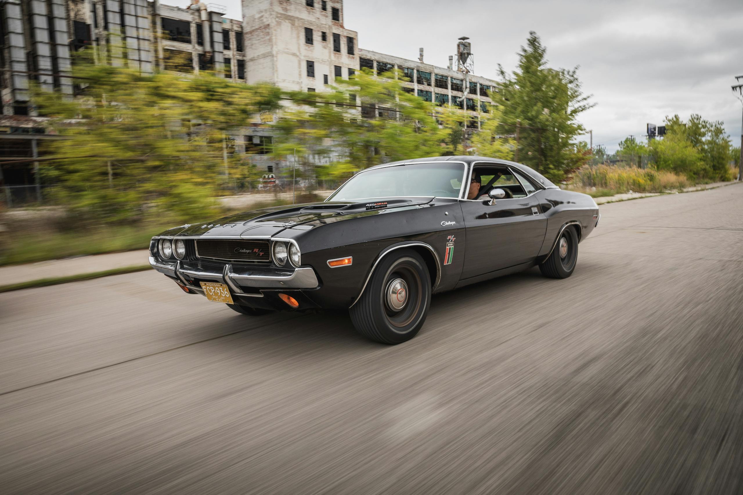 1970 Challenger front three-quarter dynamic action