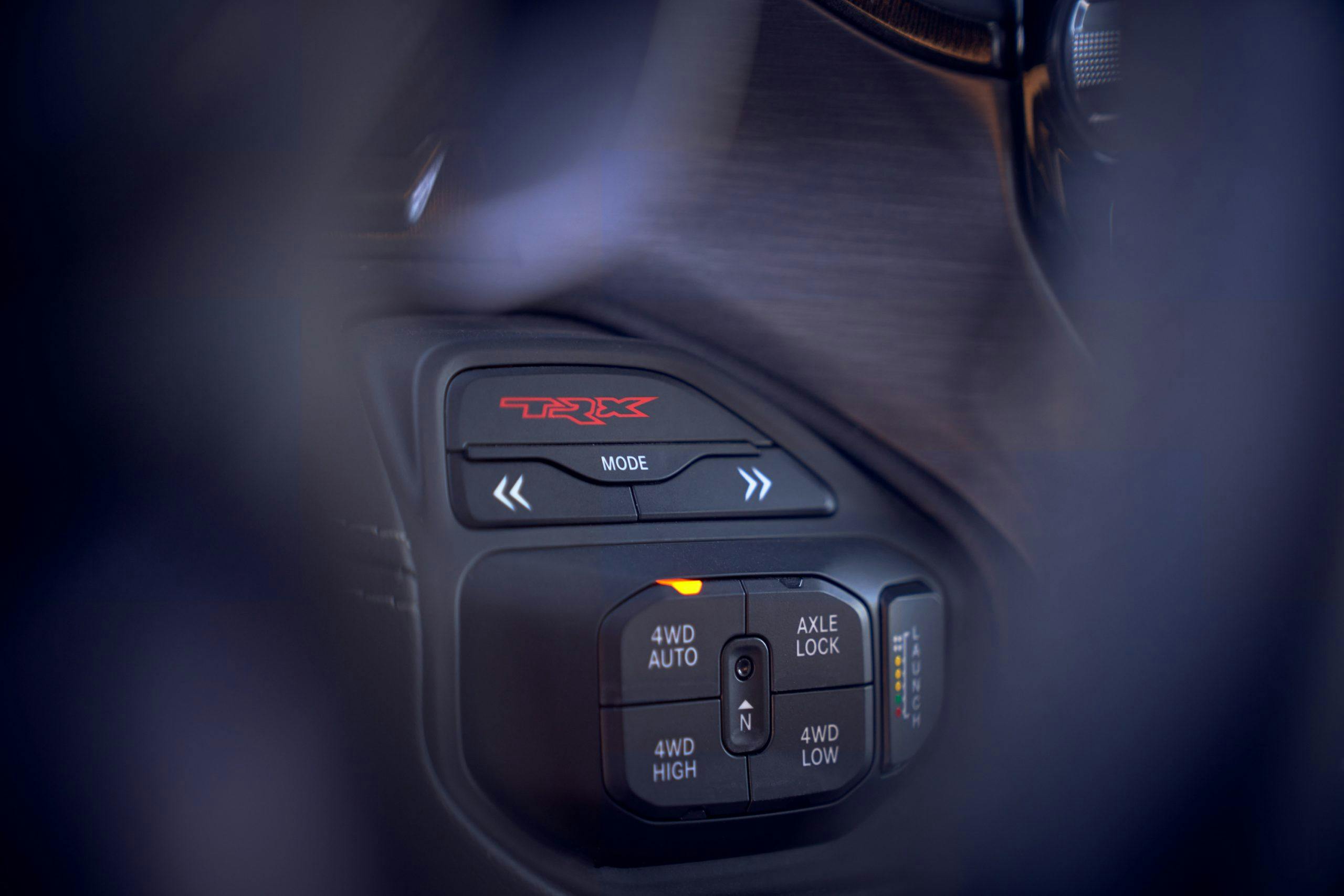 2021 Ram 1500 TRX drive modes button detail