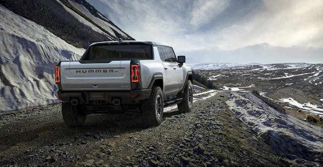 The 2022 GMC HUMMER EV rear