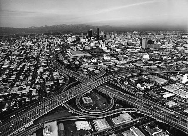1980 aerial photo of downtown los angeles