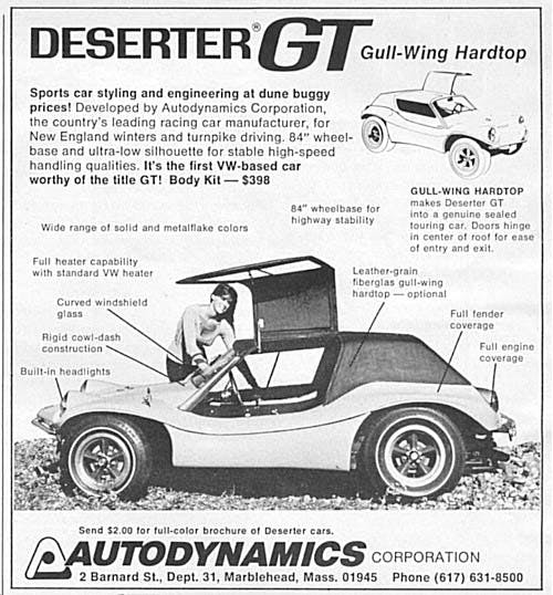 Dune Buggy Deserter GT advert