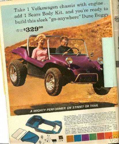 sears rascal body kit and volkswagen engine dune buggy ad