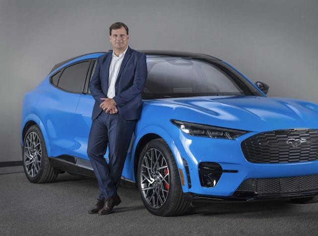 Ford CEO Jim Farley with Mustang Mach-E