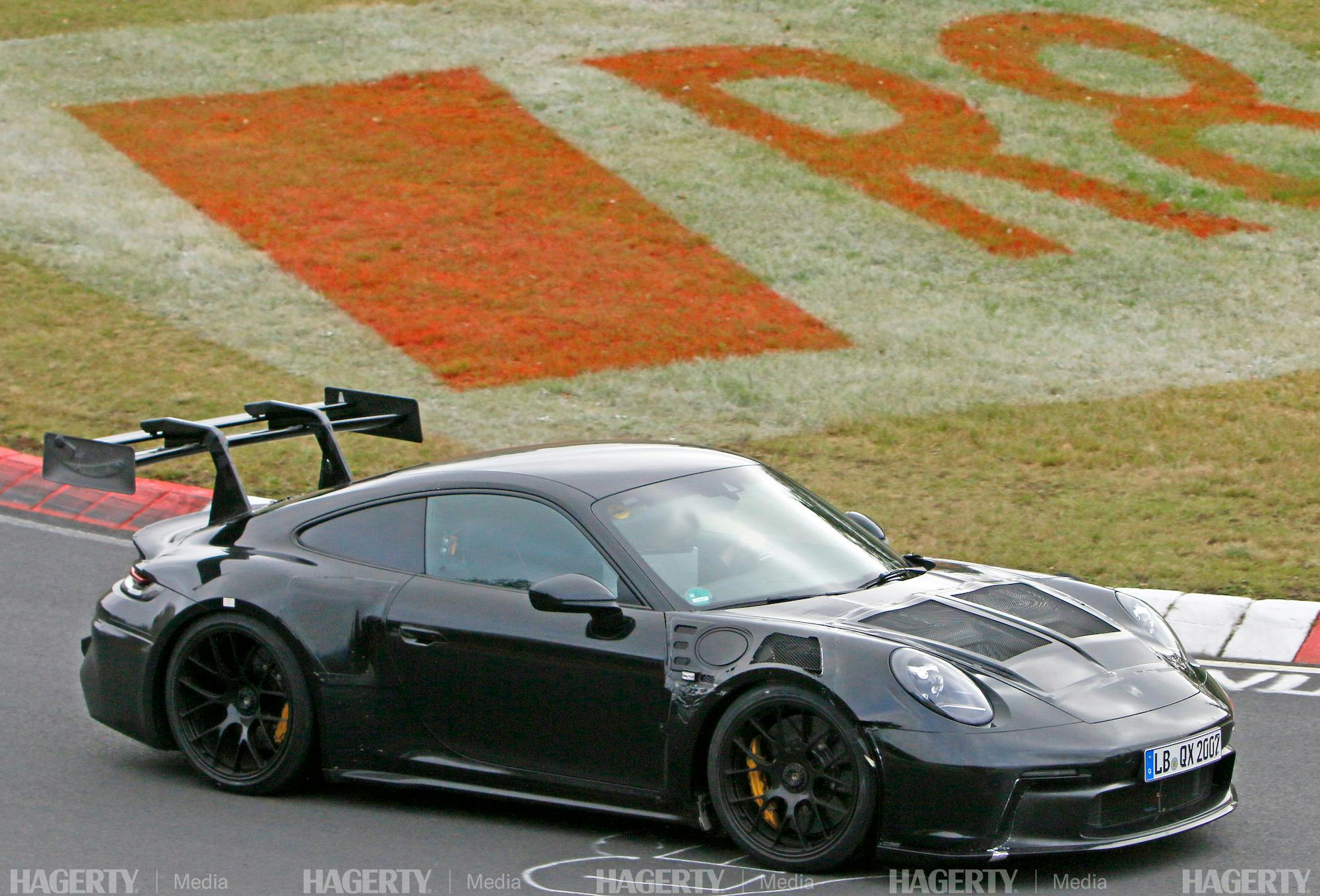new porsche gt3 rs front three-quarter on track
