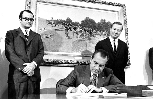 Richard Nixon signing the Clean Air Act of 1970