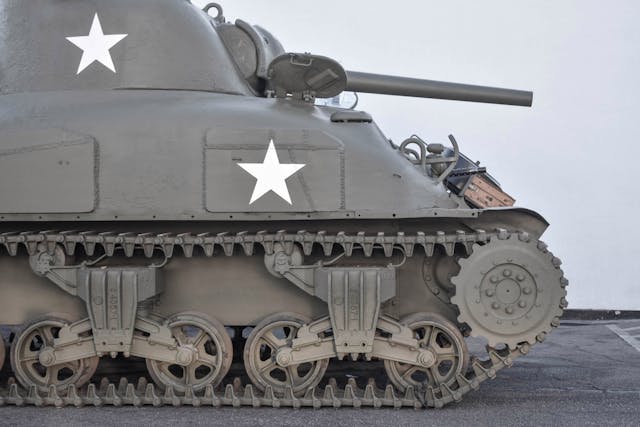 1943 M4A1 Sherman Tank side profile close