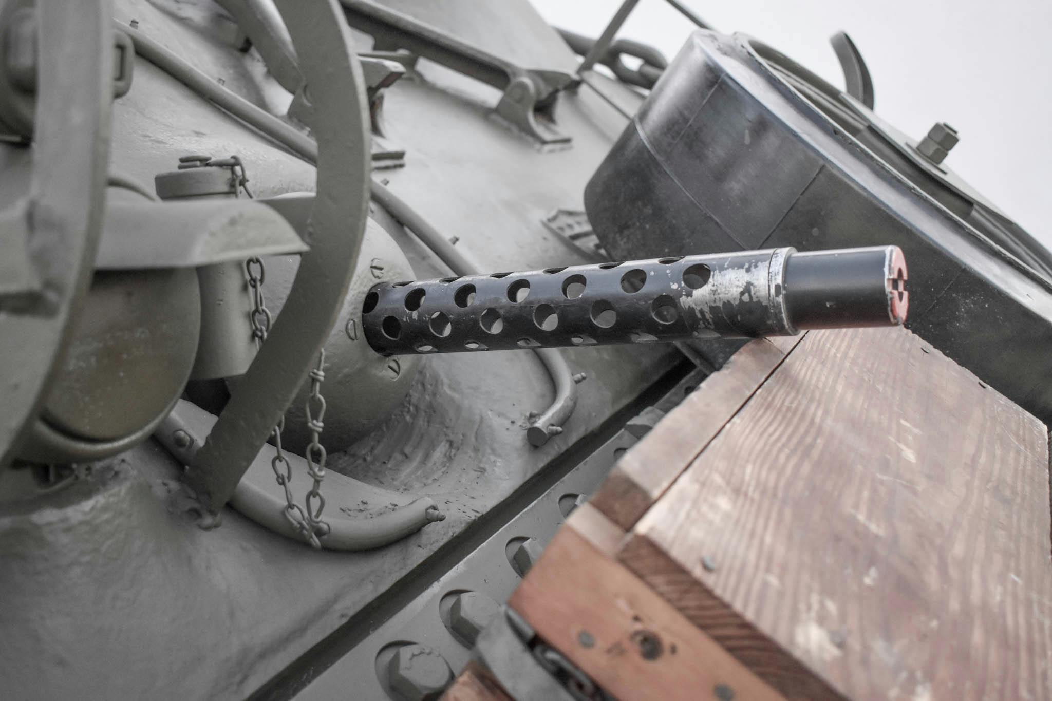 1943 M4A1 Sherman Tank machine gun turret close