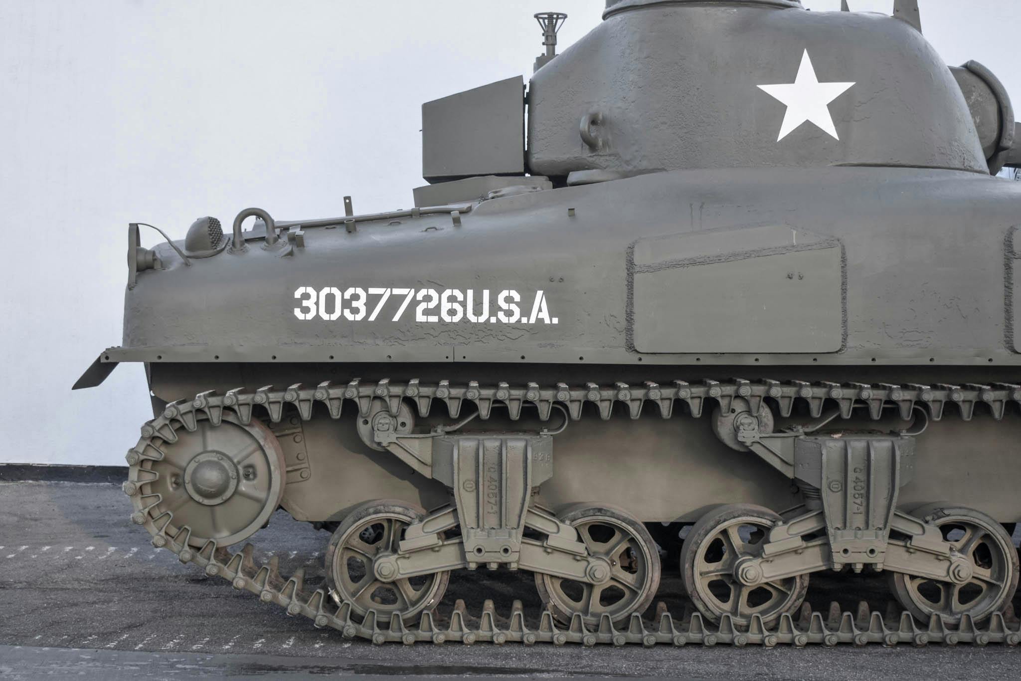 1943 M4A1 Sherman Tank rear side profile