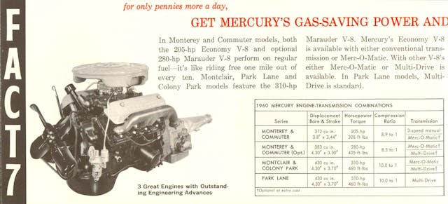 1960 Mercury Engine marauders