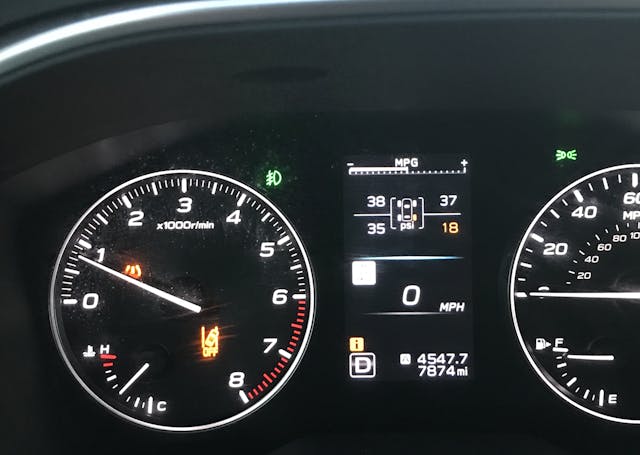 2020 subaru outback gauge cluster flat tire