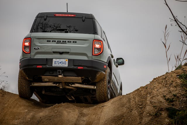 2021 Bronco Sport rear shot over the hill