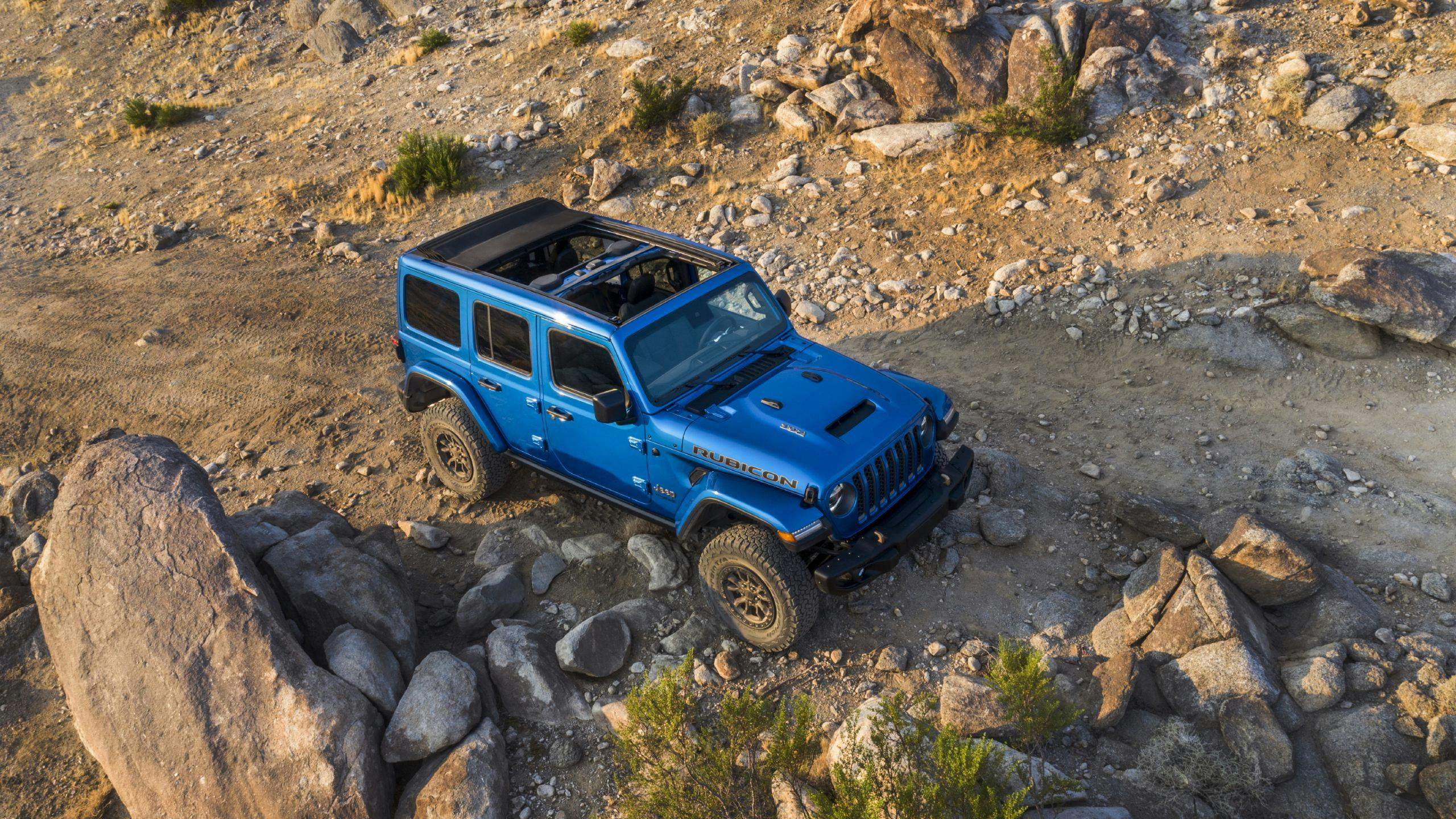 2021 Jeep Wrangler Rubicon 392 blue high front three quarter