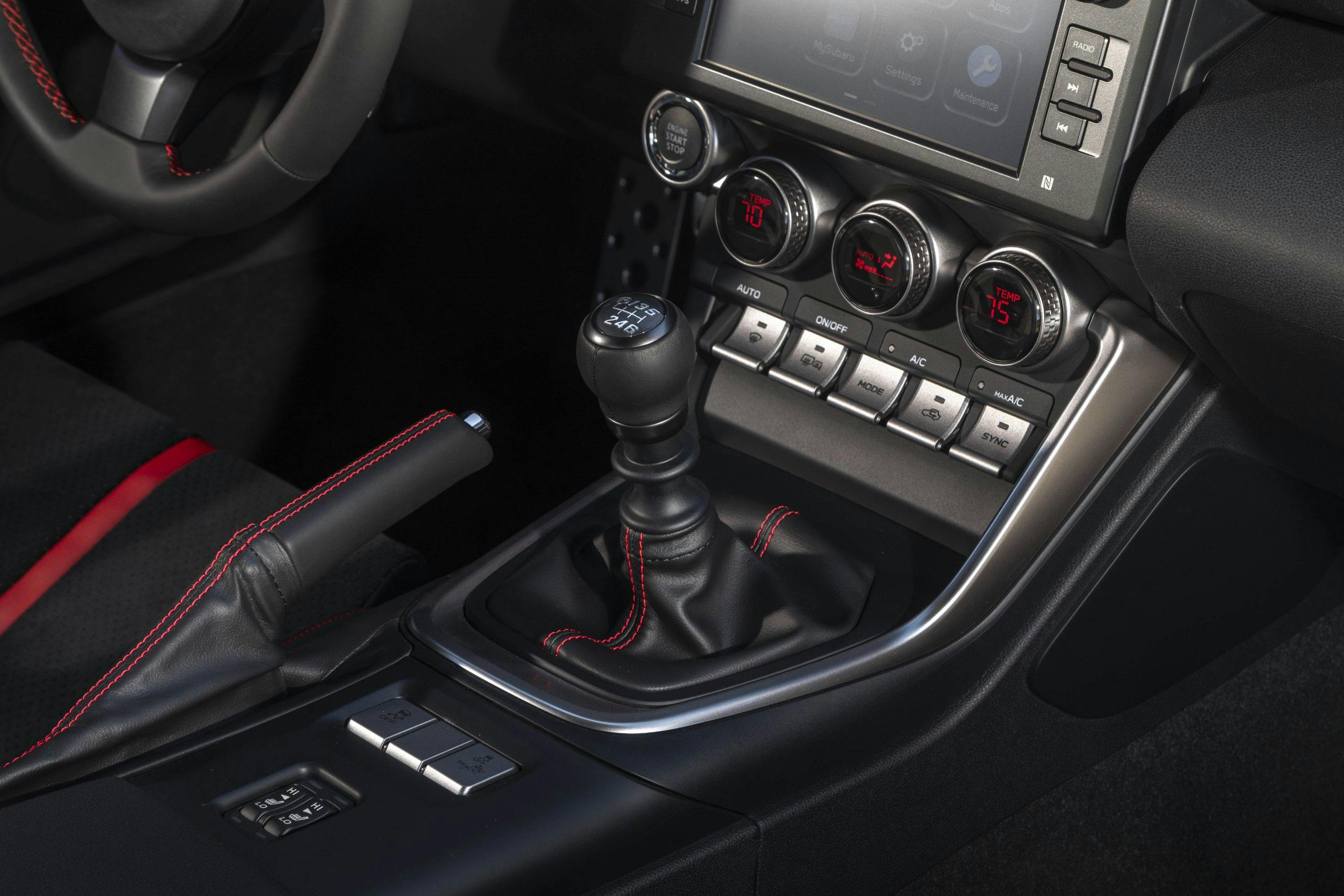 New 2022 Subaru BRZ interior manual shifter