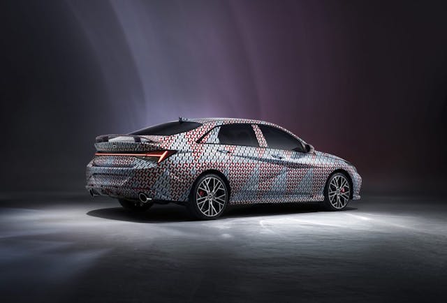 Elantra N camouflaged prototype