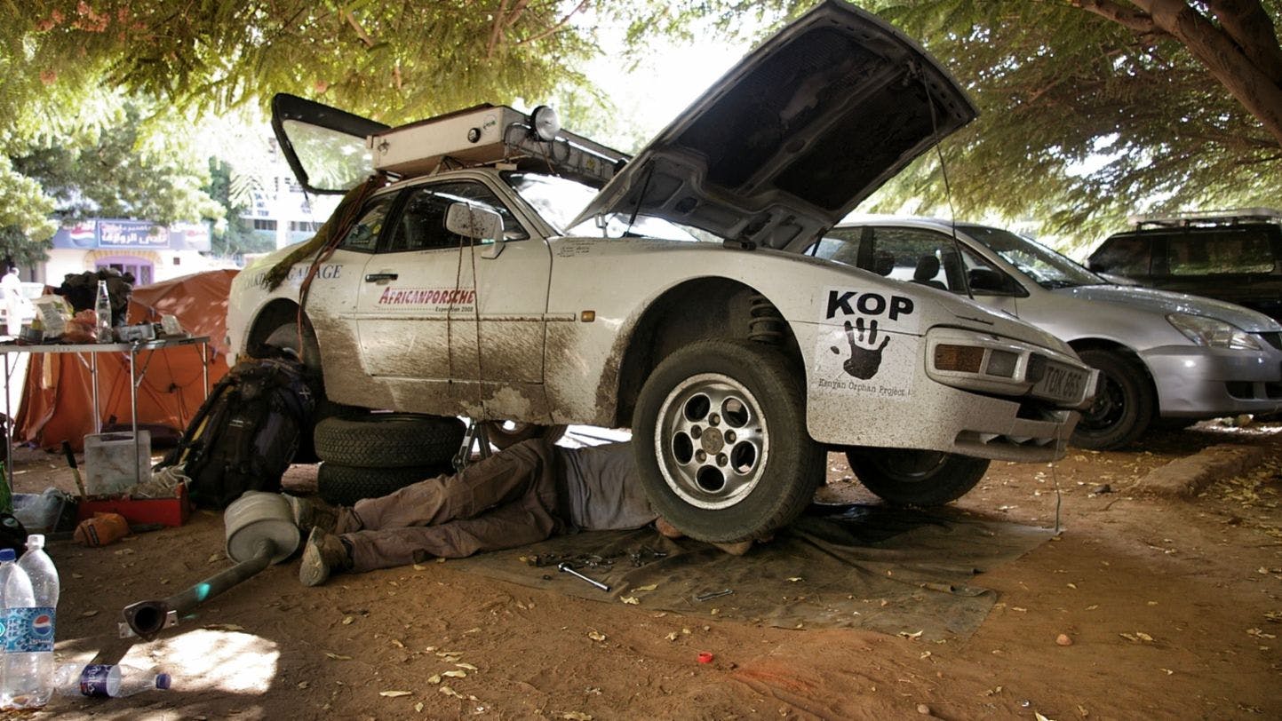 Africa Porsche 944 in for repairs