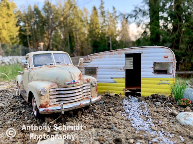 Anthony Schmidt vintage chevrolet pickup and camper van
