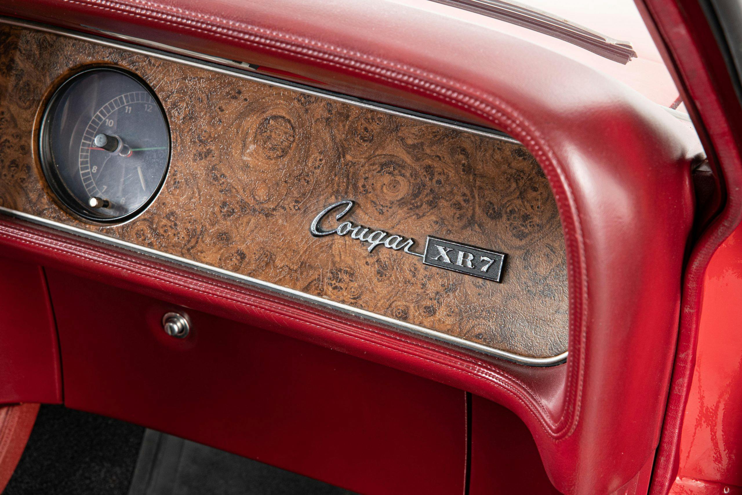 Mercury Cougar Convertible dash lettering detail