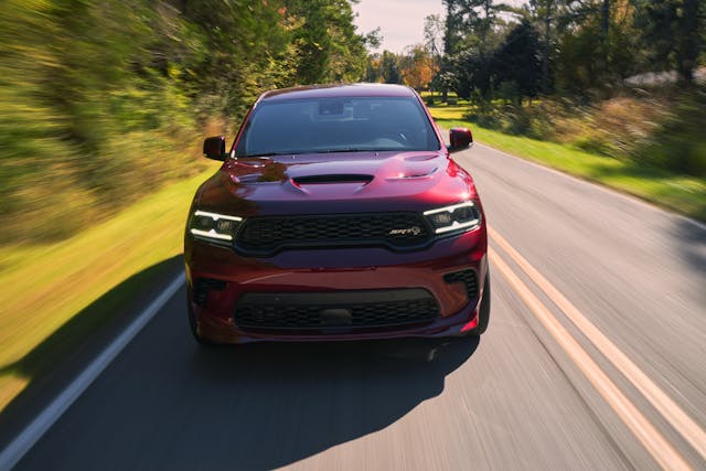 2021 Dodge Durango SRT Hellcat octane red front dynamic action