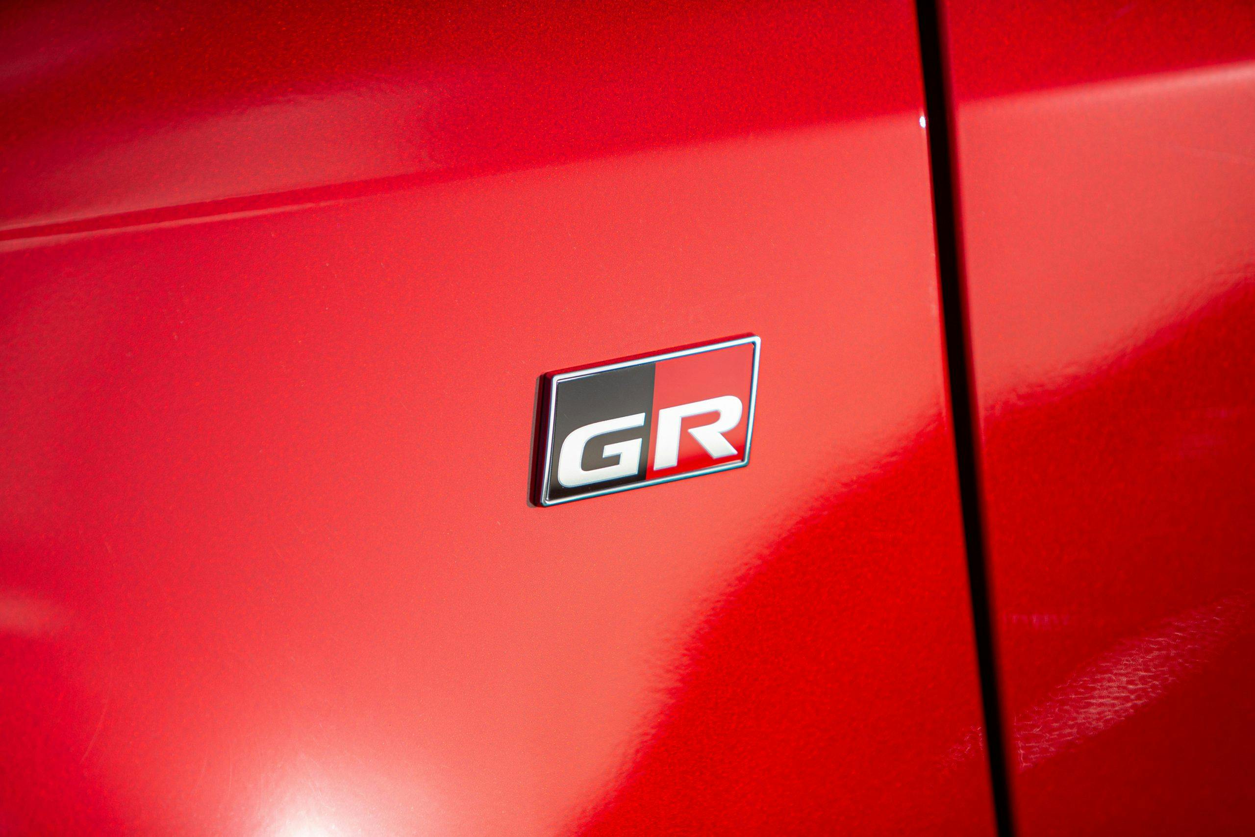 GR Toyota Yaris side panel logo badge detail