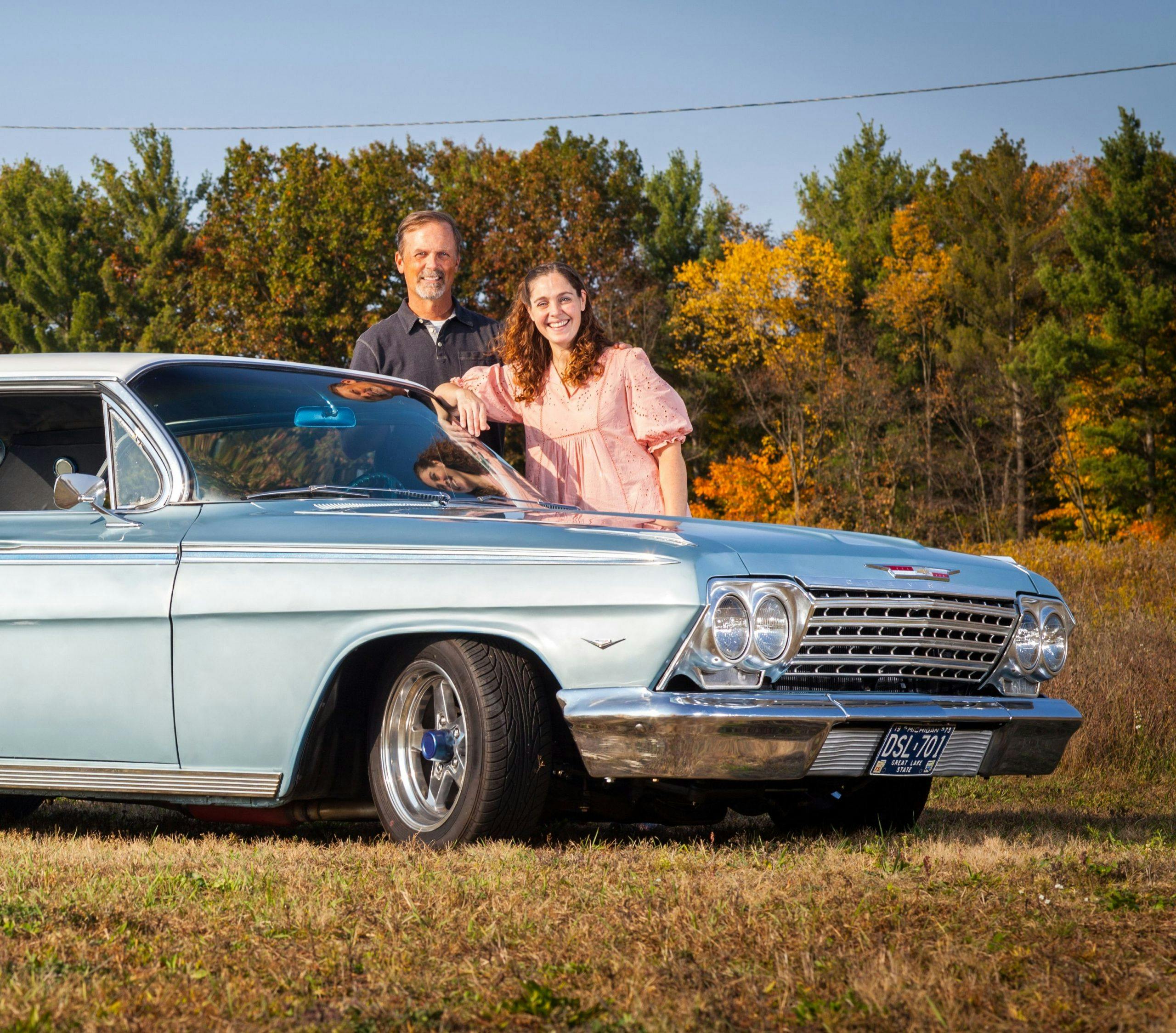 Jason Prince - 1962 Chevrolet Impala - Jason and Lynn outside the car