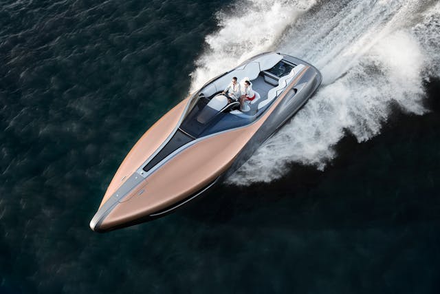 lexus sport yacht concept on water action