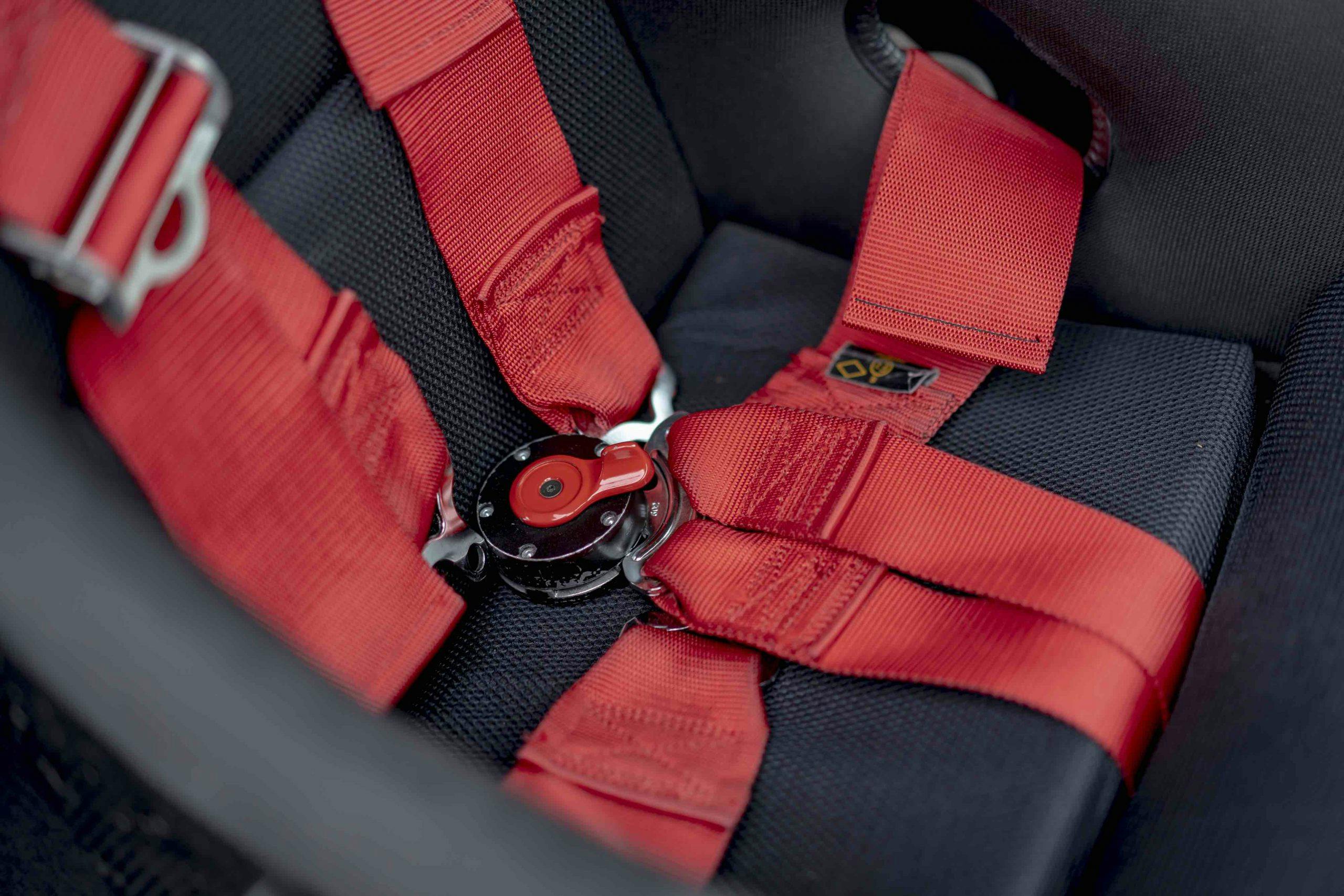 Renault Megane R26R interior seatbelt harness detail