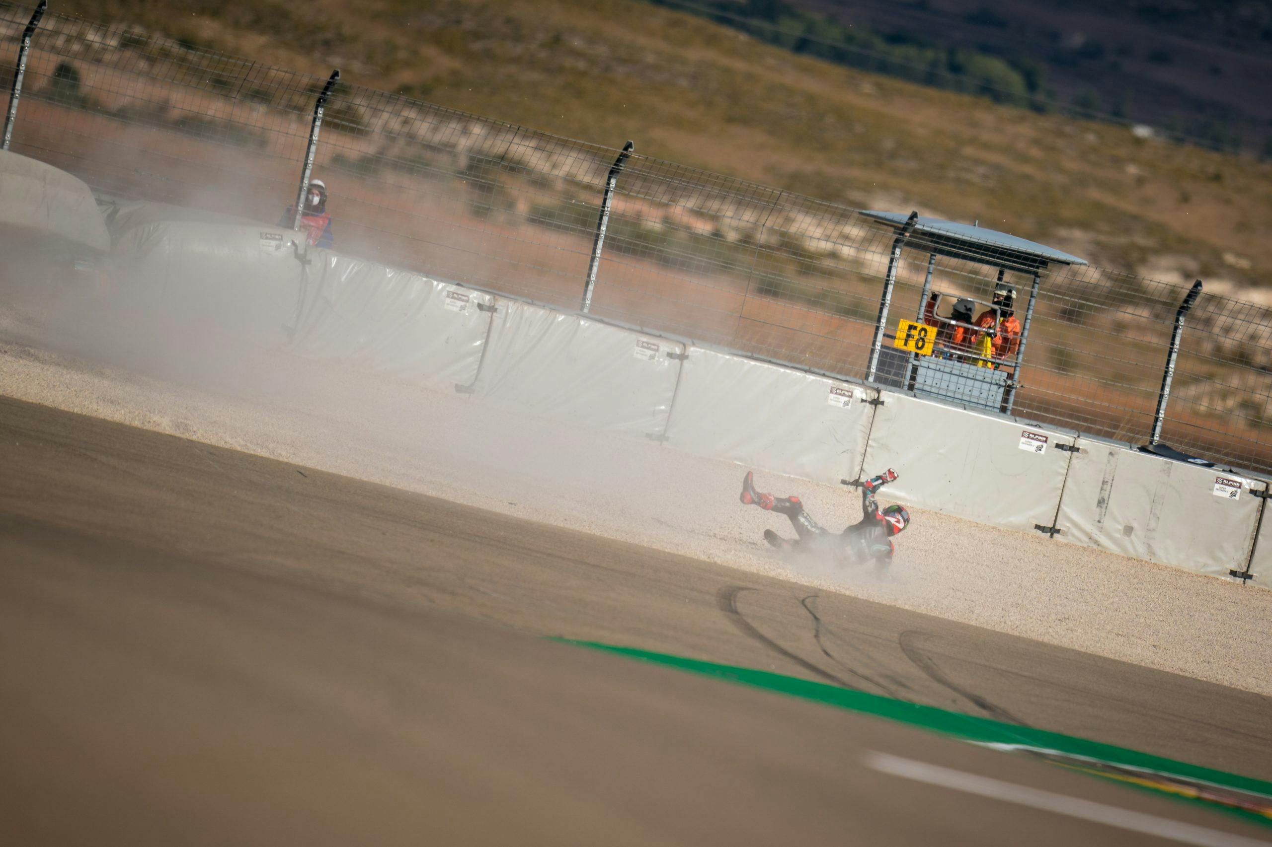 Fabio Quartararo practice crash slide