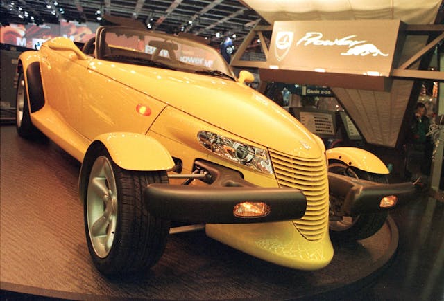 Plymouth Prowler display North American International Auto Show in Detroit MI