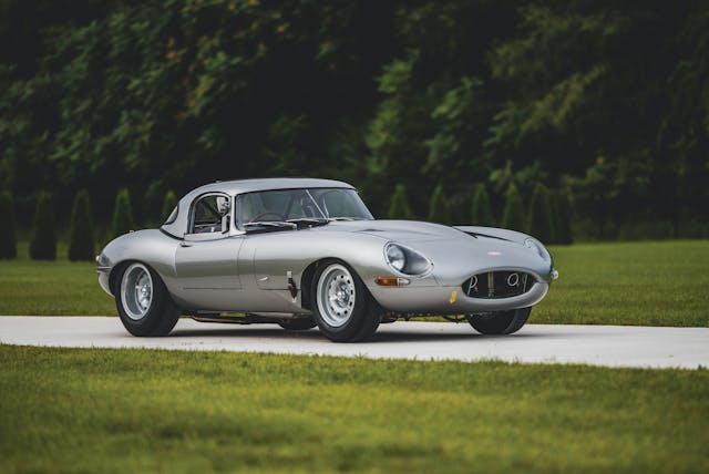 vintage Jag E-Type continuation front three-quarter