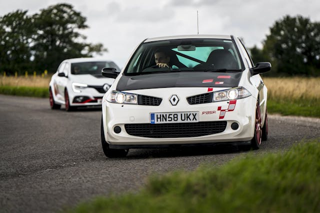 Renault Megane R26R and Trophy R trailing dynamic road action