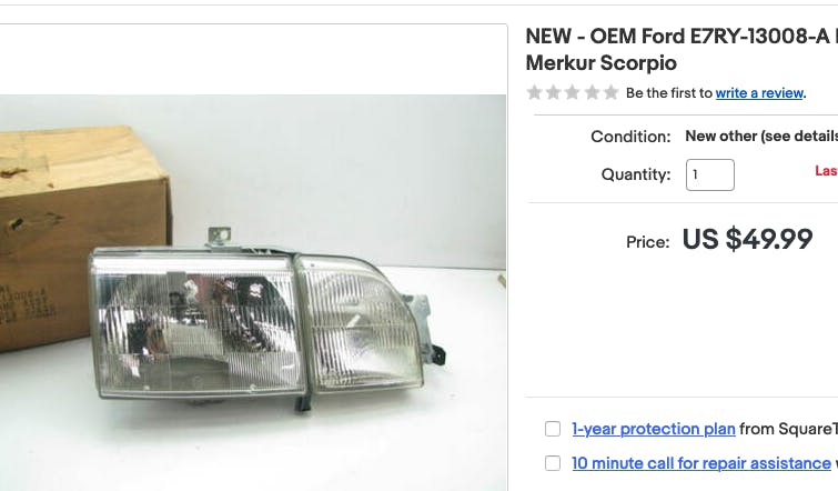 Merkur Scorpio headlight