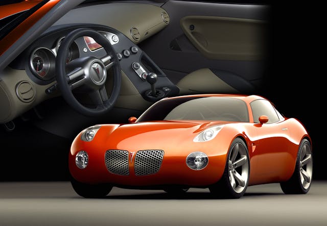 2002 pontiac solstice coupe concept interior exterior graphic rendering