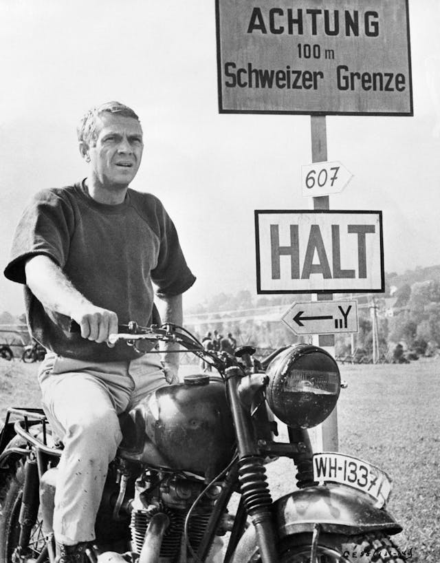 Steve McQueen on Triumph Motorcycle Germany