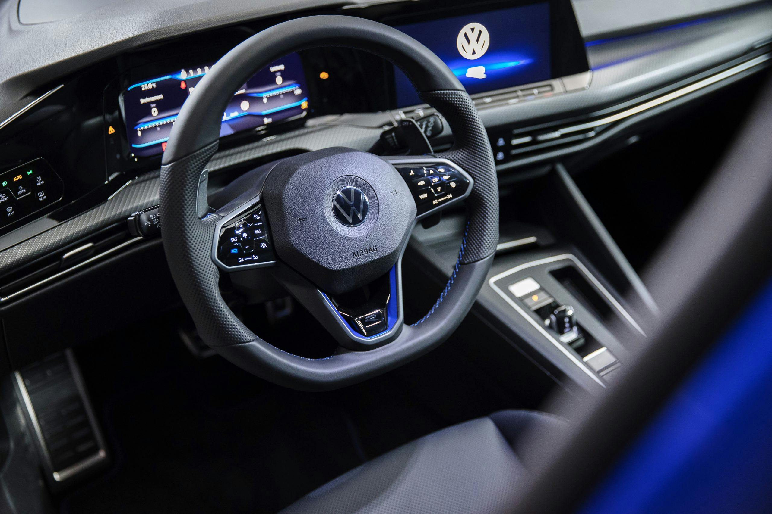 Golf R interior steering wheel detail