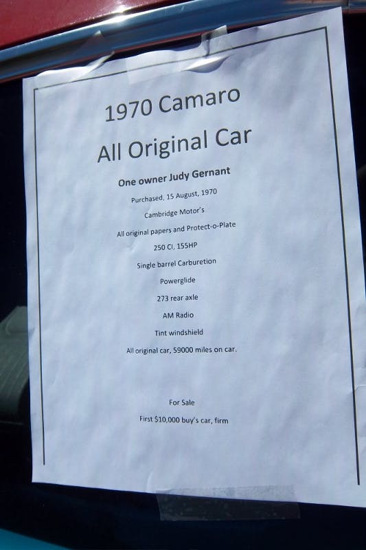 1970.5 Chevrolet Camaro six 14