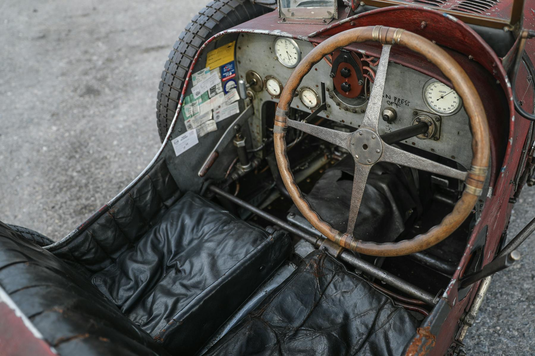 1928 Bugatti Type 35C Grand Prix interior cockpit