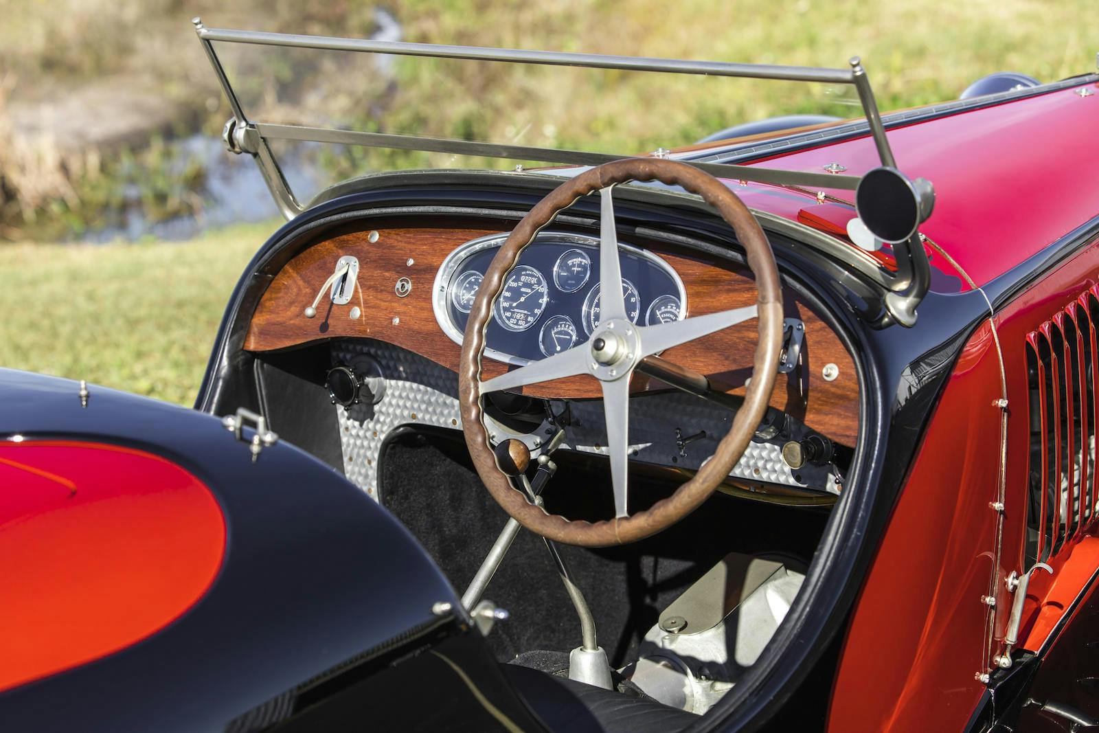 1932 Bugatti Type 55 SS Roadster interior cockpit