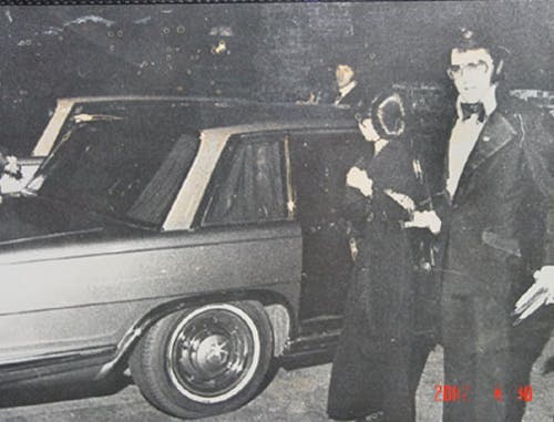 1969 Mercedes-Benz 600 and Elvis historical black and white
