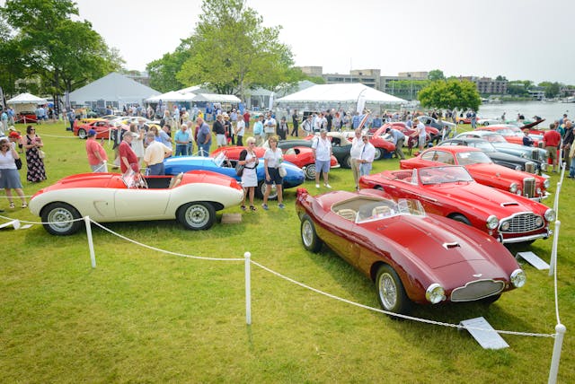greenwich concours vintage cars in rows